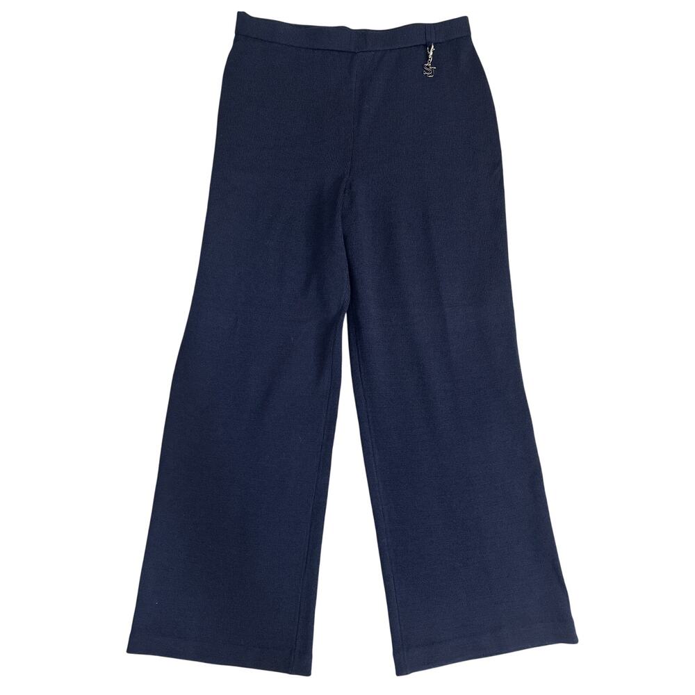 Vintage St John Sport Sz 10 Santana Knit Wide Leg Pull On Pants Elastic Waist